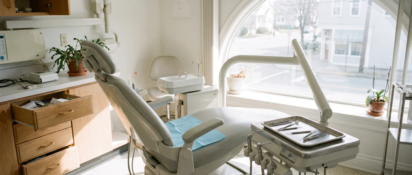 Salle de soins abandonnée en cours de traitement